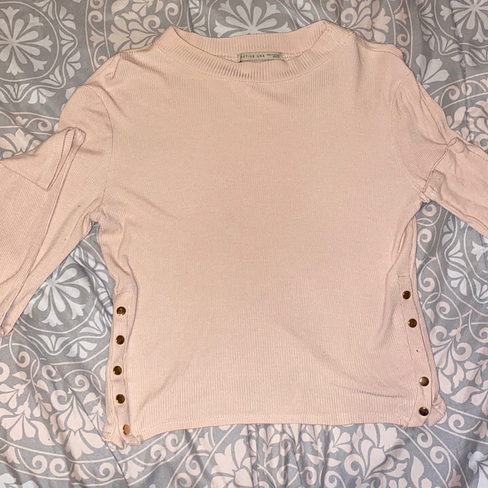 Beige long sleeved shirt